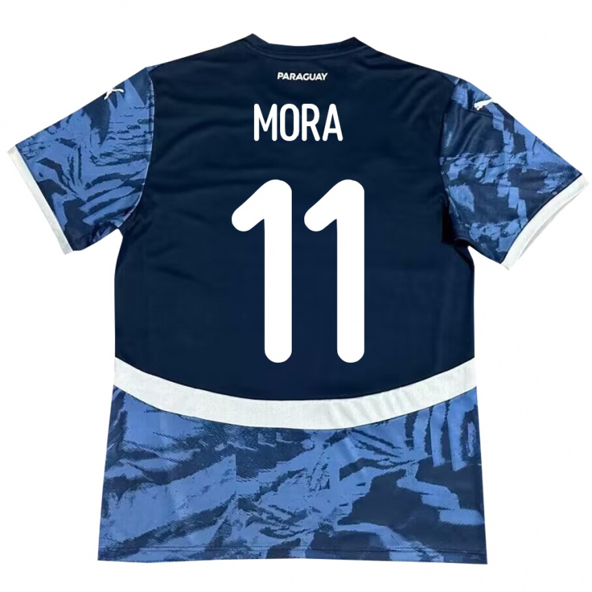 キッズフットボールパラグアイJorge Mora#11青アウェイシャツ24-26ジャージーユニフォーム