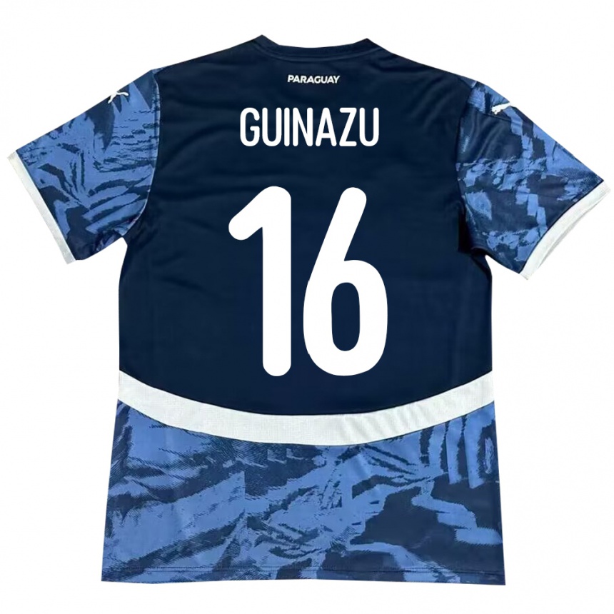 キッズフットボールパラグアイLucas Guiñazú#16青アウェイシャツ24-26ジャージーユニフォーム