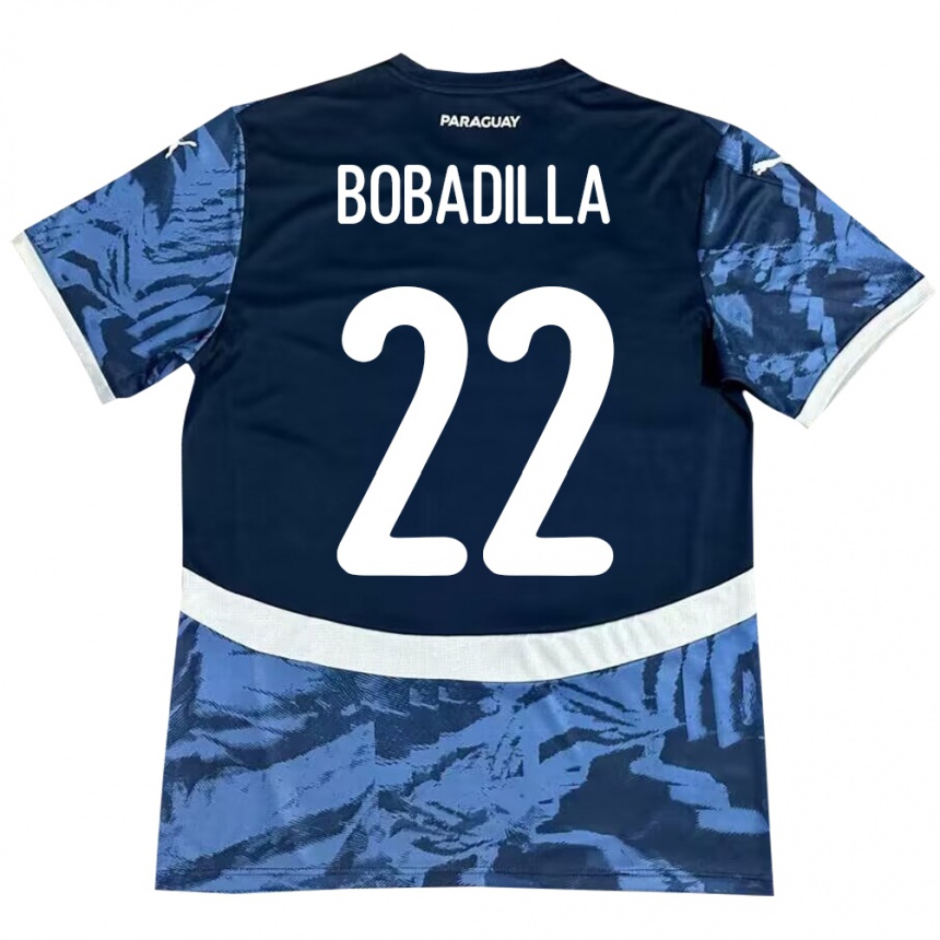 キッズフットボールパラグアイDylan Bobadilla#22青アウェイシャツ24-26ジャージーユニフォーム