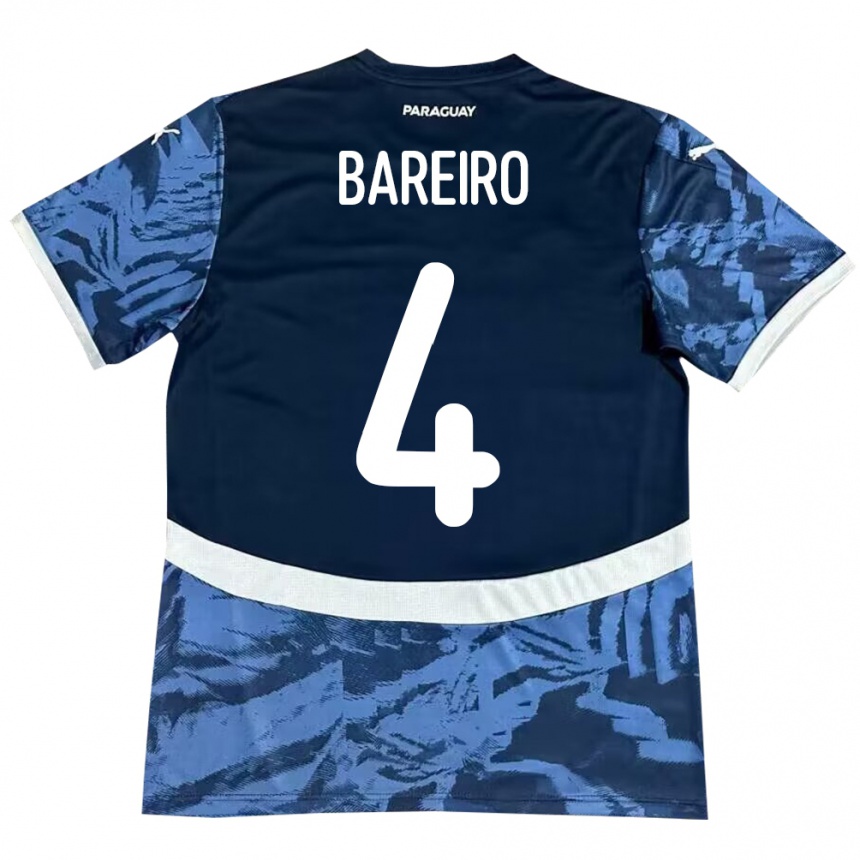 キッズフットボールパラグアイDaysy Bareiro#4青アウェイシャツ24-26ジャージーユニフォーム