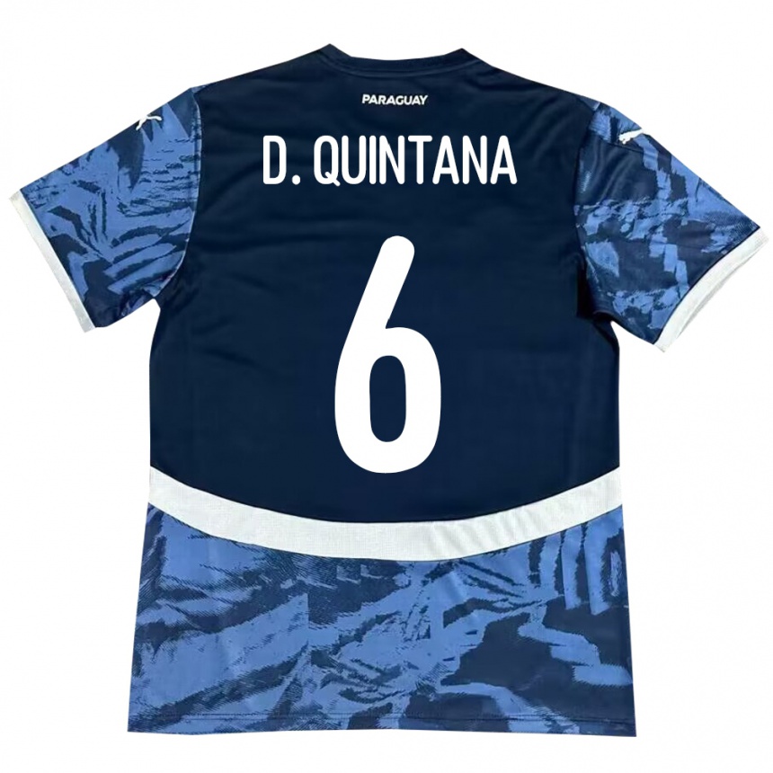 キッズフットボールパラグアイDulce Quintana#6青アウェイシャツ24-26ジャージーユニフォーム