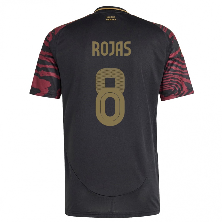 キッズフットボールペルーÁlvaro Rojas#8黒アウェイシャツ24-26ジャージーユニフォーム