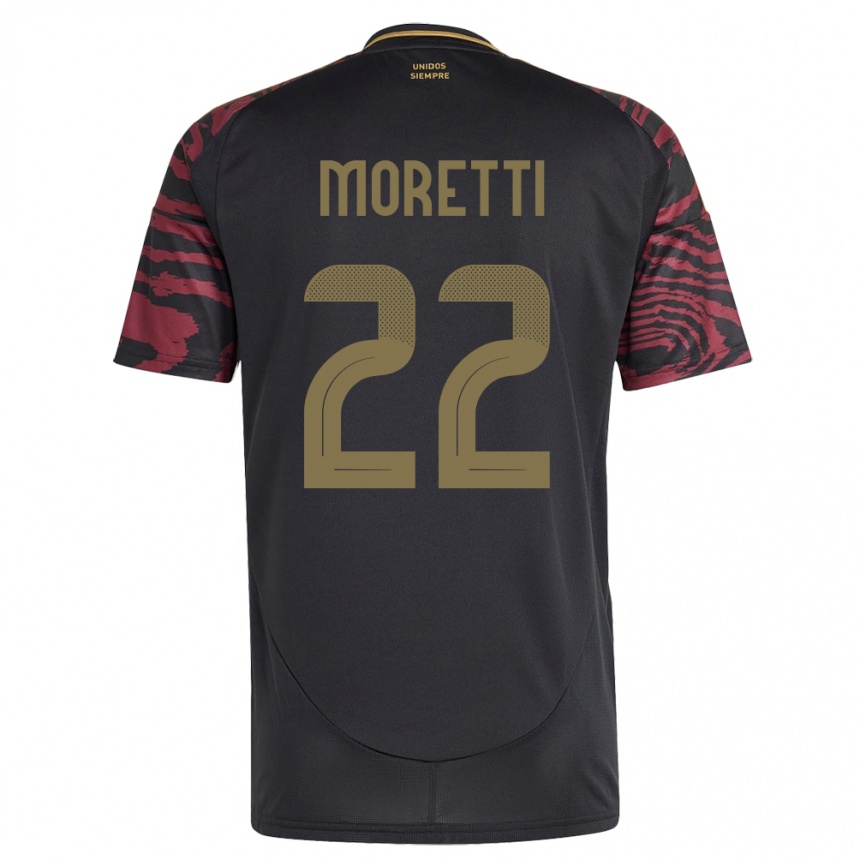 キッズフットボールペルーJair Moretti#22黒アウェイシャツ24-26ジャージーユニフォーム