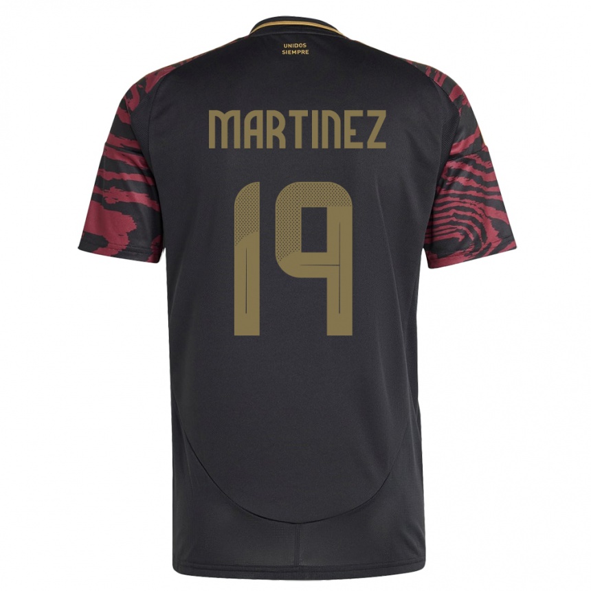 キッズフットボールペルーNahomi Martínez#19黒アウェイシャツ24-26ジャージーユニフォーム