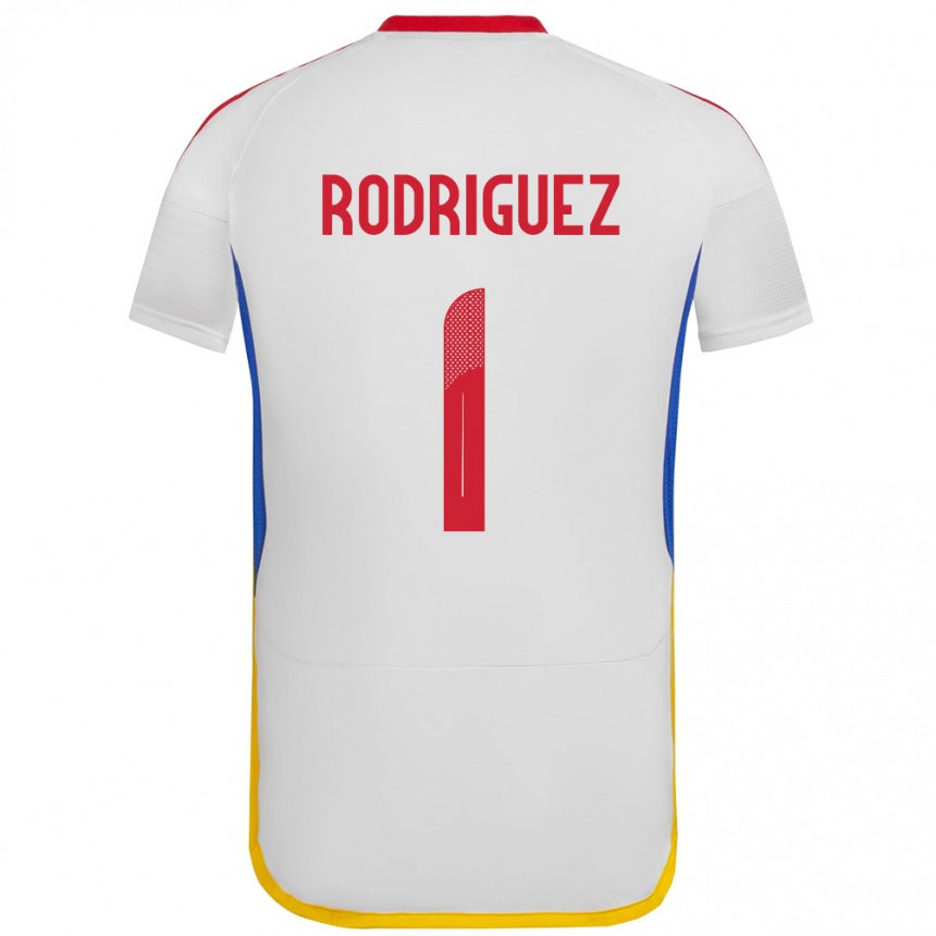 キッズフットボールベネズエラサミュエル・ロドリゲス#1白アウェイシャツ24-26ジャージーユニフォーム