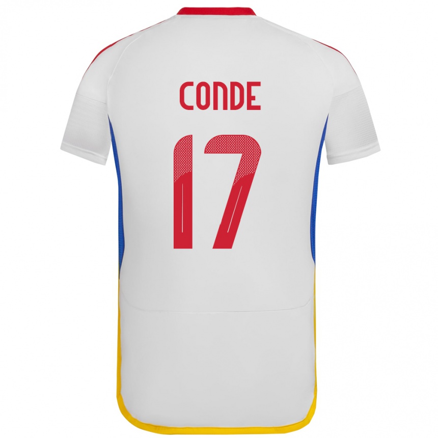 キッズフットボールベネズエラÓscar Conde#17白アウェイシャツ24-26ジャージーユニフォーム