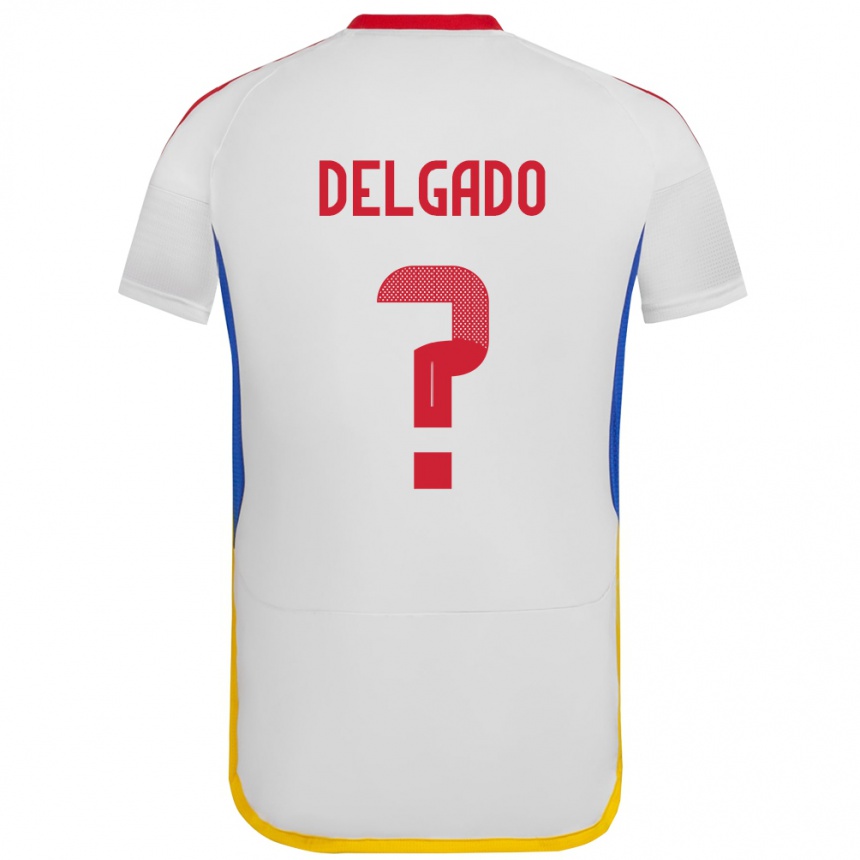 キッズフットボールベネズエラÁlex Delgado#0白アウェイシャツ24-26ジャージーユニフォーム