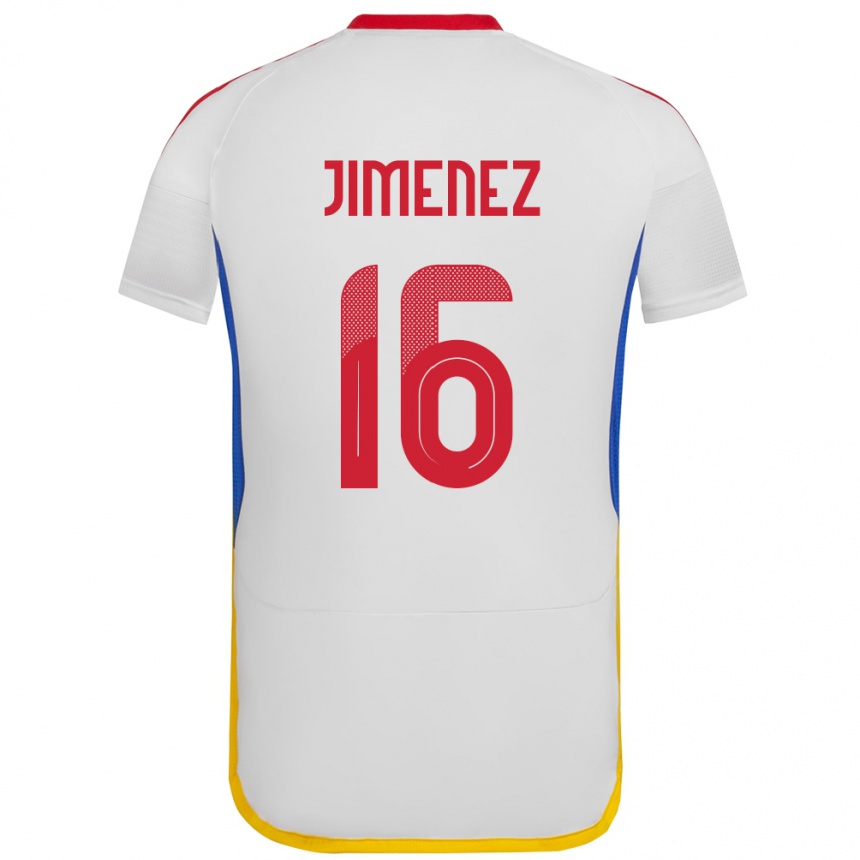 キッズフットボールベネズエラNéstor Jiménez#16白アウェイシャツ24-26ジャージーユニフォーム
