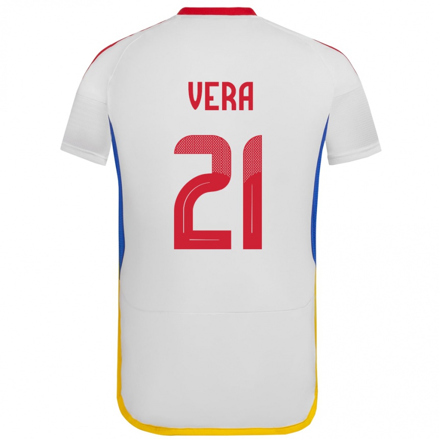 キッズフットボールベネズエラAndry Vera#21白アウェイシャツ24-26ジャージーユニフォーム