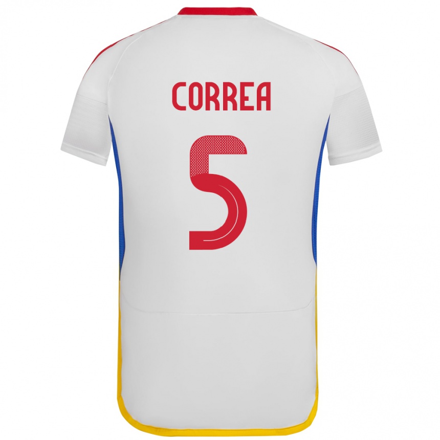 キッズフットボールベネズエラJosé Correa#5白アウェイシャツ24-26ジャージーユニフォーム