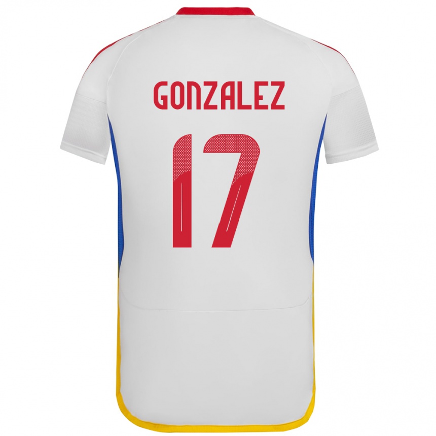 キッズフットボールベネズエラMayken González#17白アウェイシャツ24-26ジャージーユニフォーム