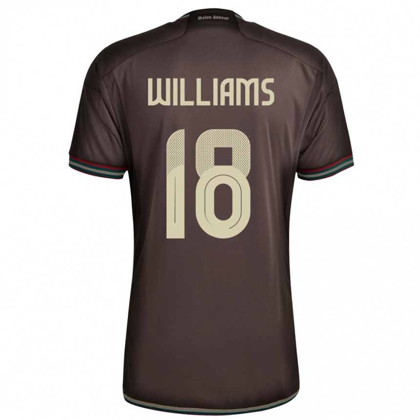 キッズフットボールジャマイカロマーリオ・ウィリアムズ#18ナイトブラウンアウェイシャツ24-26ジャージーユニフォーム