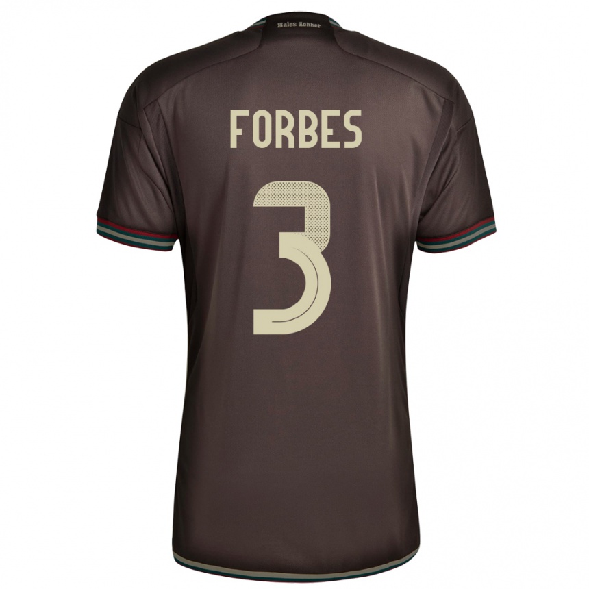 キッズフットボールジャマイカMichael Forbes#3ナイトブラウンアウェイシャツ24-26ジャージーユニフォーム