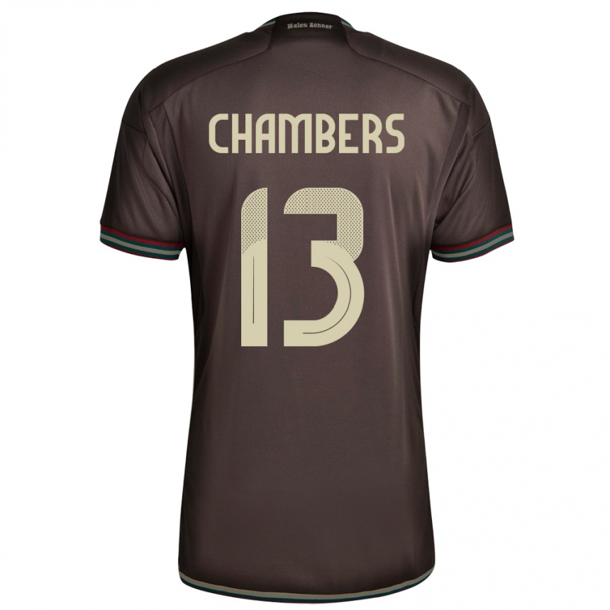 キッズフットボールジャマイカクリス・アン・チェンバース#13ナイトブラウンアウェイシャツ24-26ジャージーユニフォーム