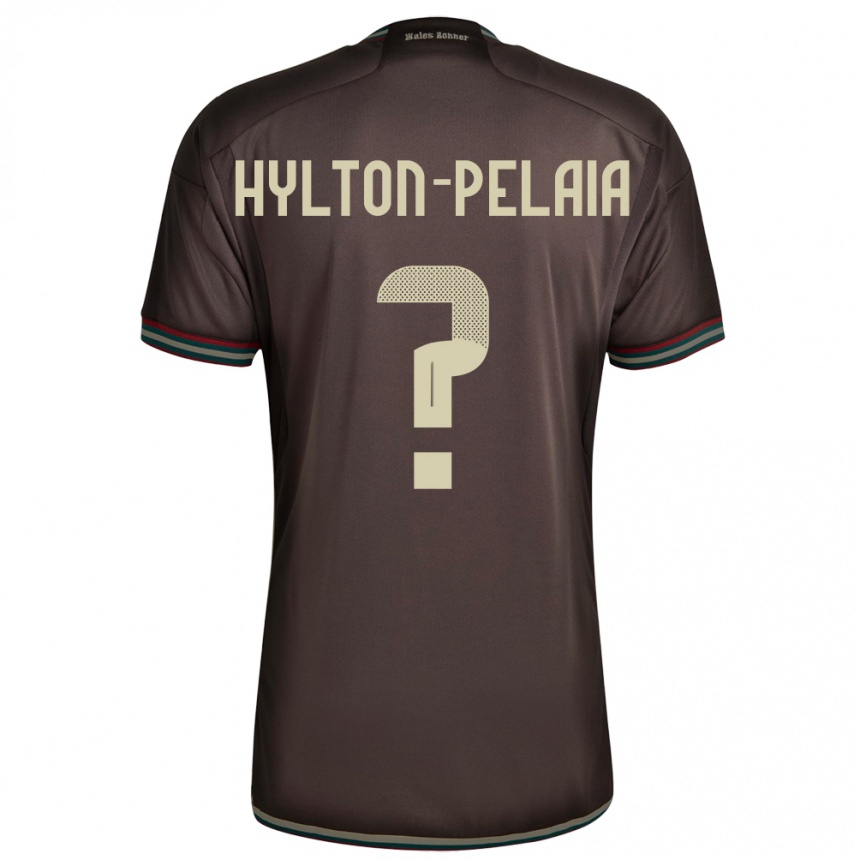 キッズフットボールジャマイカJayda Hylton-Pelaia#0ナイトブラウンアウェイシャツ24-26ジャージーユニフォーム