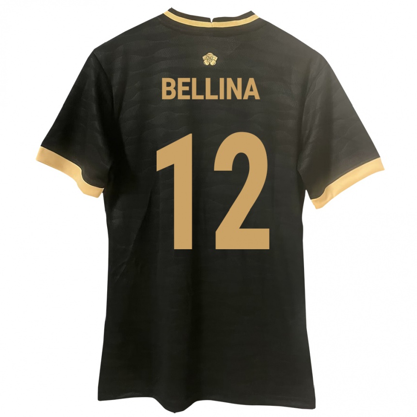 キッズフットボールパナマLucca Bellina#12黒アウェイシャツ24-26ジャージーユニフォーム