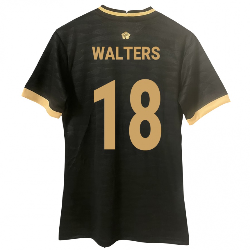 キッズフットボールパナマKairo Walters#18黒アウェイシャツ24-26ジャージーユニフォーム