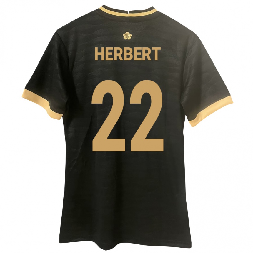 キッズフットボールパナマAntony Herbert#22黒アウェイシャツ24-26ジャージーユニフォーム