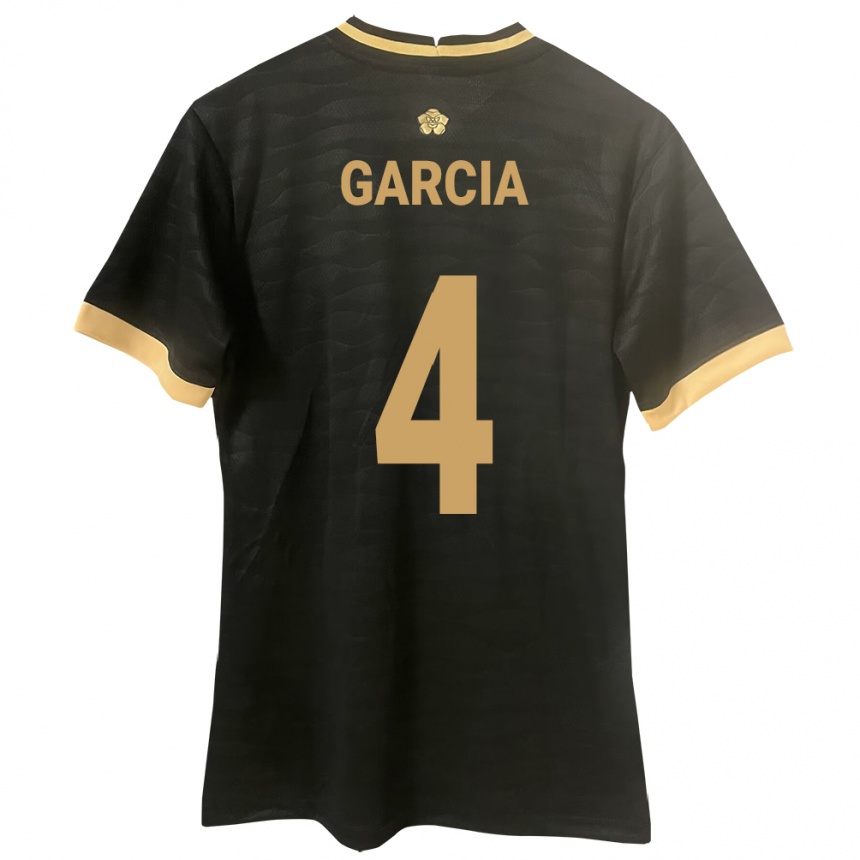 キッズフットボールパナマGiancarlos García#4黒アウェイシャツ24-26ジャージーユニフォーム