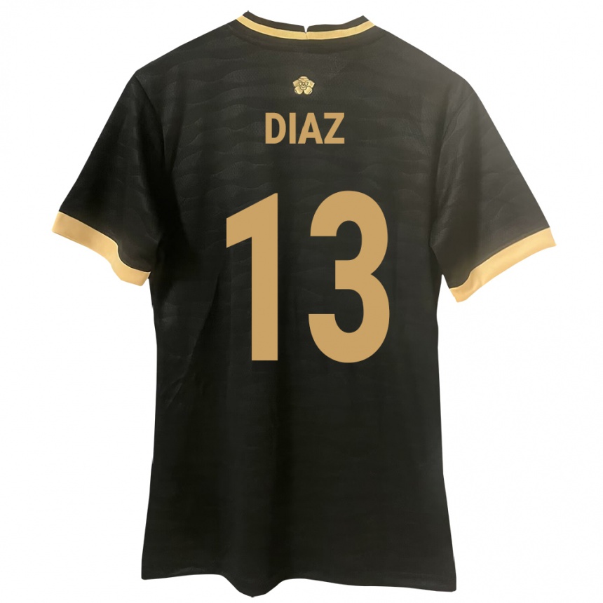 キッズフットボールパナマÉrick Díaz#13黒アウェイシャツ24-26ジャージーユニフォーム