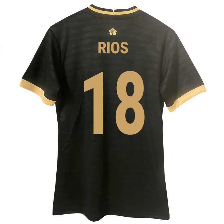 キッズフットボールパナマHéctor Ríos#18黒アウェイシャツ24-26ジャージーユニフォーム