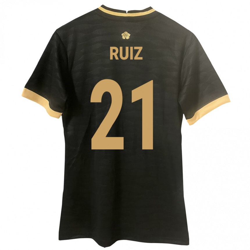 キッズフットボールパナマAlberto Ruiz#21黒アウェイシャツ24-26ジャージーユニフォーム