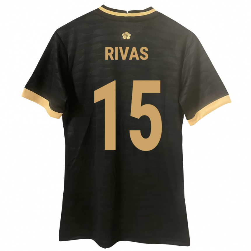 キッズフットボールパナマKarla Rivas#15黒アウェイシャツ24-26ジャージーユニフォーム