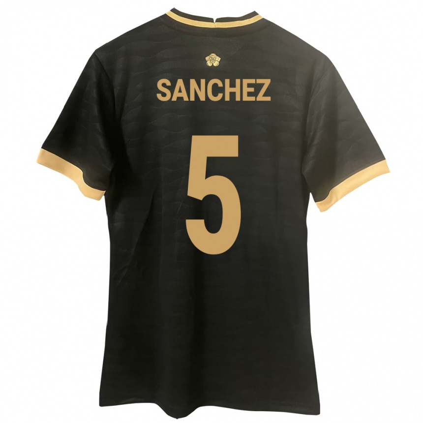 キッズフットボールパナマLeydis Sánchez#5黒アウェイシャツ24-26ジャージーユニフォーム