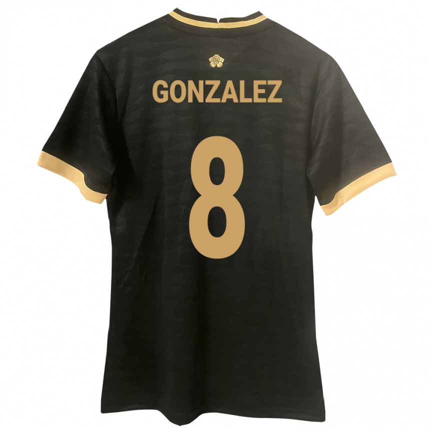 キッズフットボールパナマSchiandra González#8黒アウェイシャツ24-26ジャージーユニフォーム