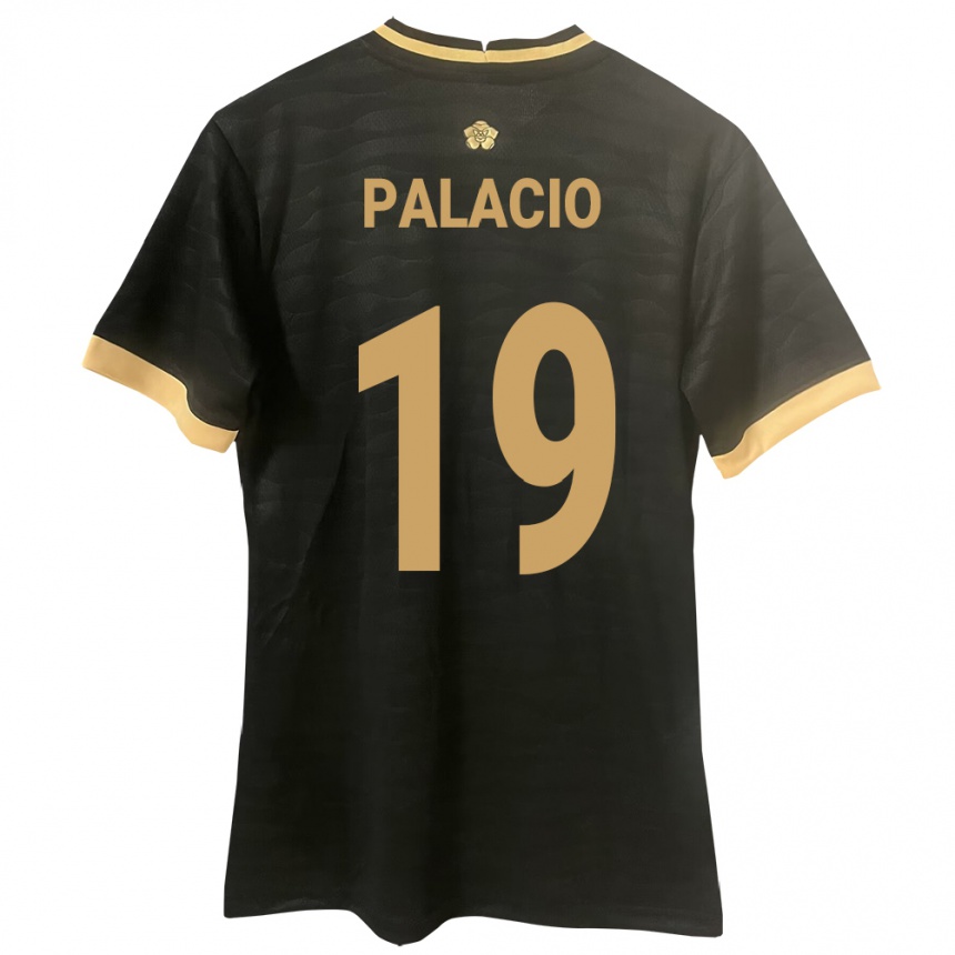 キッズフットボールパナマYarelis Palacio#19黒アウェイシャツ24-26ジャージーユニフォーム