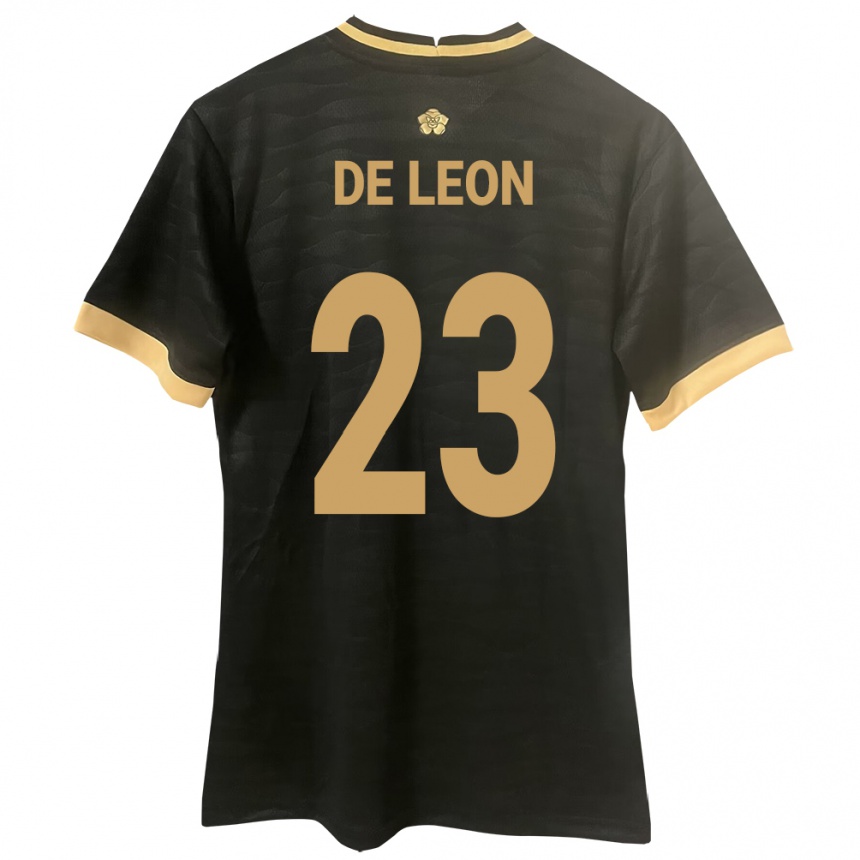 キッズフットボールパナマYerenis De León#23黒アウェイシャツ24-26ジャージーユニフォーム