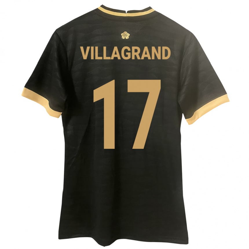 キッズフットボールパナマGabriela Villagrand#17黒アウェイシャツ24-26ジャージーユニフォーム