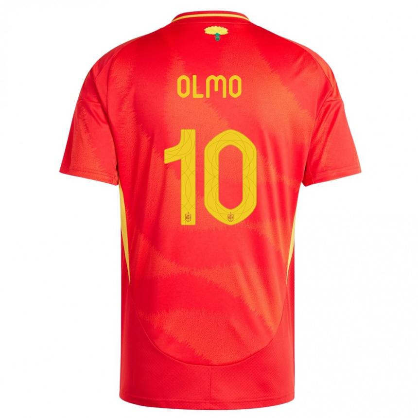 メンズフットボールスペインダニ・オルモ#10赤ホームシャツ24-26ジャージーユニフォーム