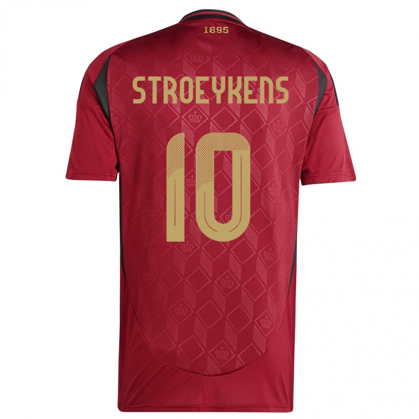 メンズフットボールベルギーマリオ・ストロインケス#10ブルゴーニュホームシャツ24-26ジャージーユニフォーム