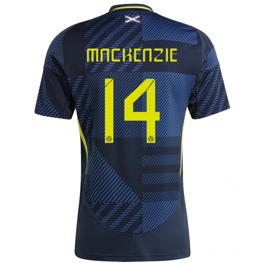 メンズフットボールスコットランドMagnus Mackenzie#14濃紺ホームシャツ24-26ジャージーユニフォーム