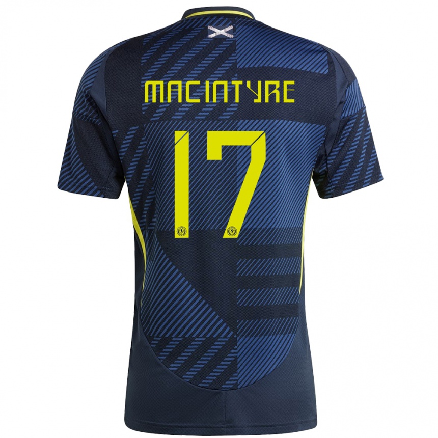 メンズフットボールスコットランドジェイコブ・マッキンタイア#17濃紺ホームシャツ24-26ジャージーユニフォーム