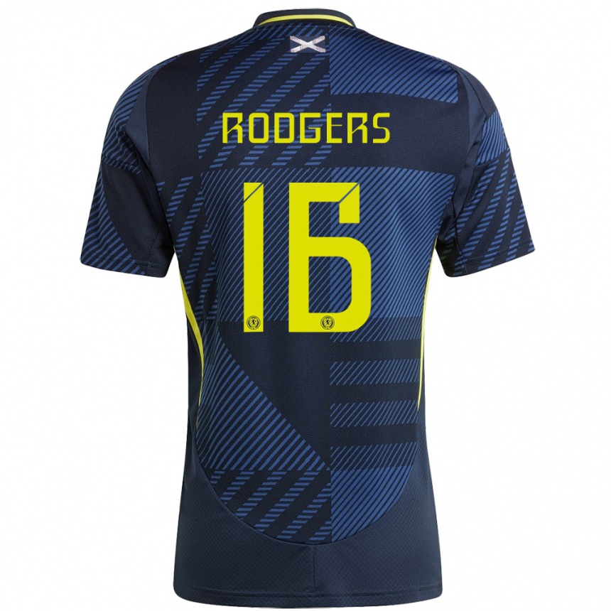 メンズフットボールスコットランドエイミー・ロジャース#16濃紺ホームシャツ24-26ジャージーユニフォーム