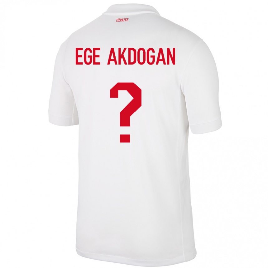 メンズフットボールトルコHasan Ege Akdoğan#0白ホームシャツ24-26ジャージーユニフォーム