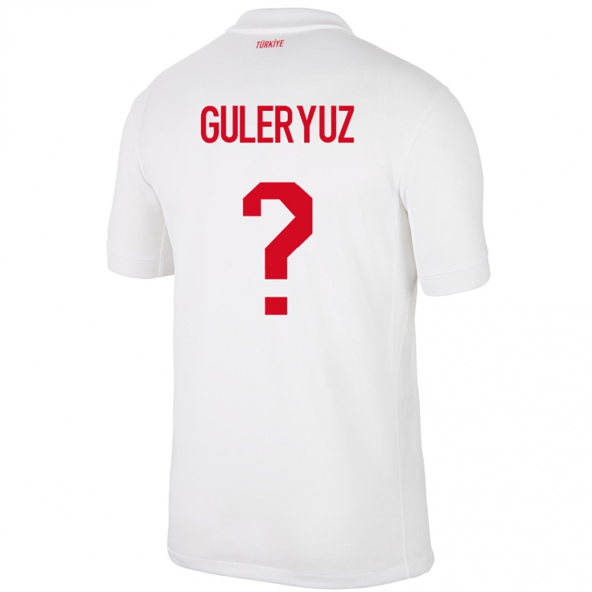 メンズフットボールトルコGöknur Güleryüz#0白ホームシャツ24-26ジャージーユニフォーム
