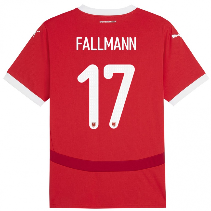 メンズフットボールオーストリアパスカル・フォールマン#17赤ホームシャツ24-26ジャージーユニフォーム