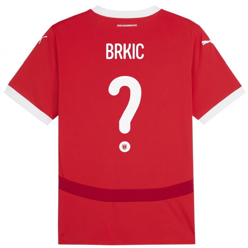 メンズフットボールオーストリアTarik Brkic#0赤ホームシャツ24-26ジャージーユニフォーム