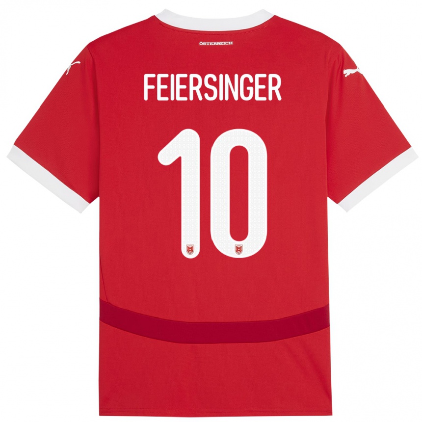 メンズフットボールオーストリアラウラ・ファイアージンガー#10赤ホームシャツ24-26ジャージーユニフォーム