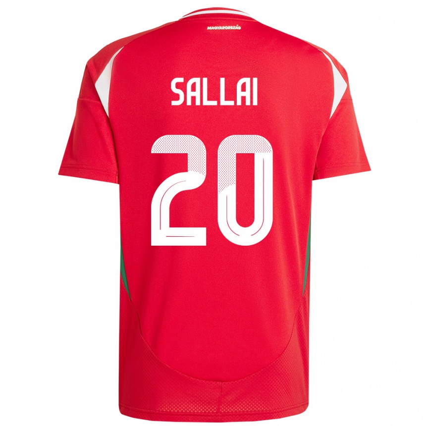 メンズフットボールハンガリーロランド・サライ#20赤ホームシャツ24-26ジャージーユニフォーム