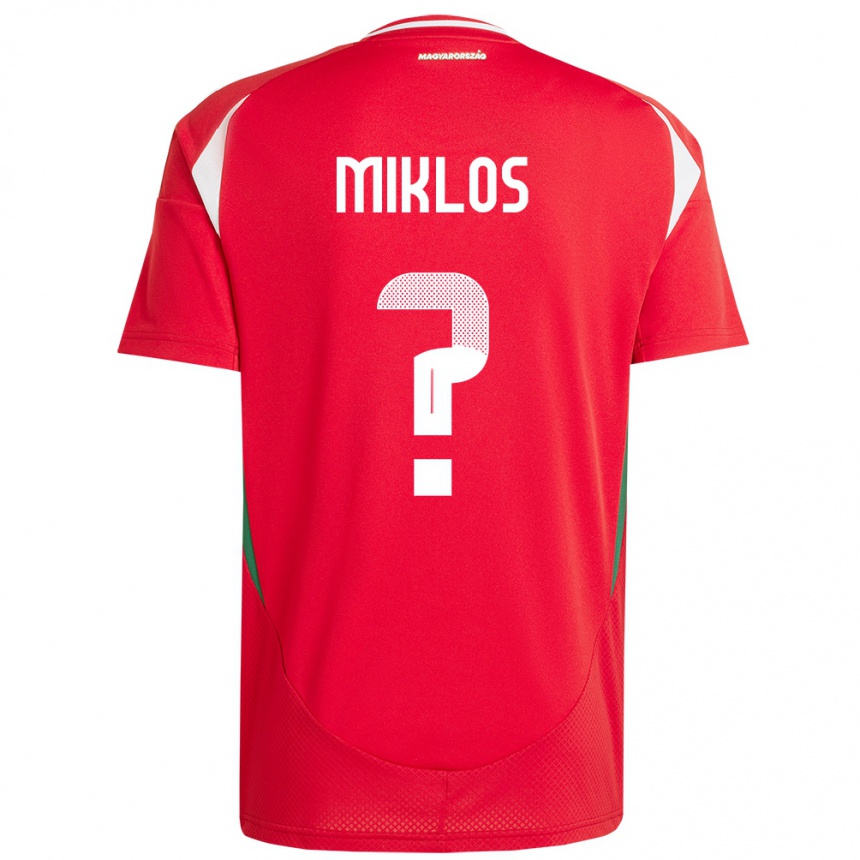 メンズフットボールハンガリーPéter Miklós#0赤ホームシャツ24-26ジャージーユニフォーム