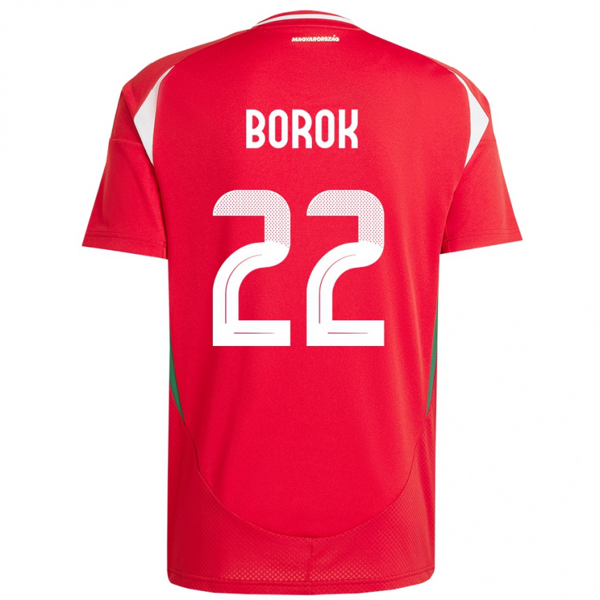 メンズフットボールハンガリーDorina Borók#22赤ホームシャツ24-26ジャージーユニフォーム