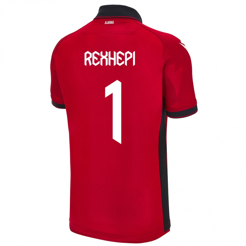 メンズフットボールアルバニアViona Rexhepi#1赤ホームシャツ24-26ジャージーユニフォーム