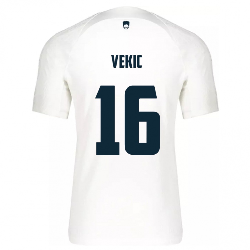 メンズフットボールスロベニアイゴール・ヴェキッチ#16白ホームシャツ24-26ジャージーユニフォーム