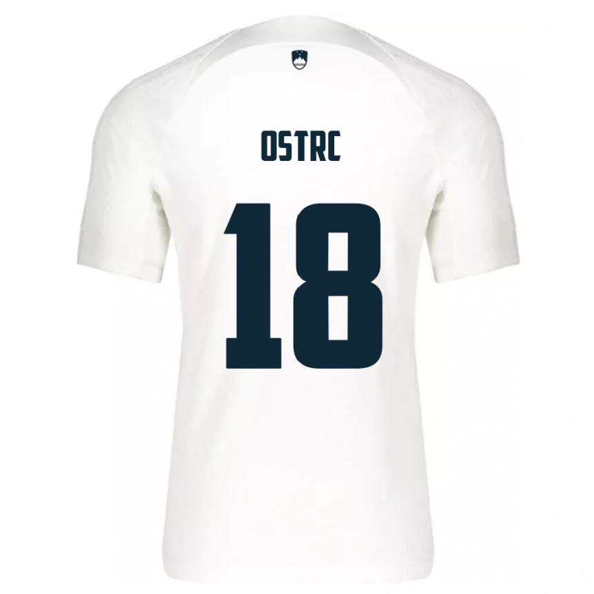 メンズフットボールスロベニアエンリク・オストルツ#18白ホームシャツ24-26ジャージーユニフォーム