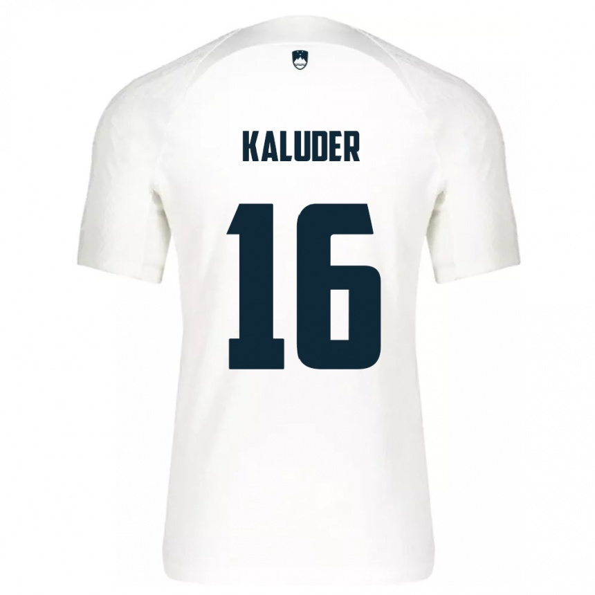 メンズフットボールスロベニアGrega Kaluder#16白ホームシャツ24-26ジャージーユニフォーム