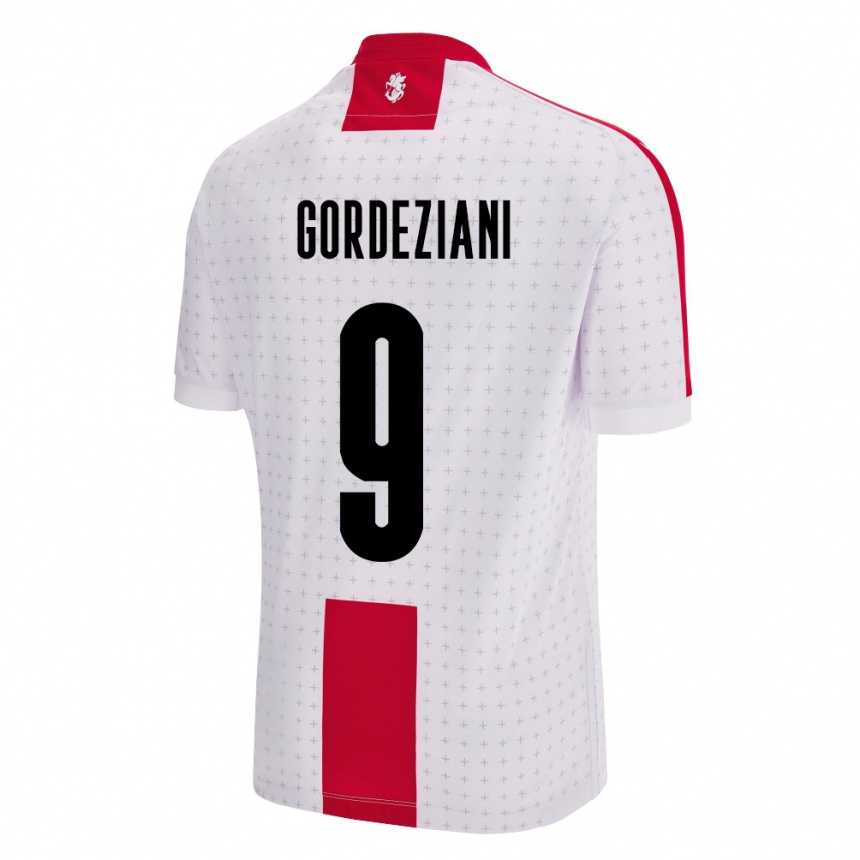 メンズフットボールジョージアVasilios Gordeziani#9白ホームシャツ24-26ジャージーユニフォーム